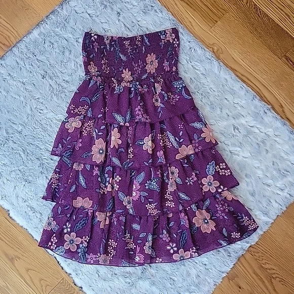 American Eagle Purple Floral Strapless Dress, Women's Extra Small! American Eagle Purple Floral Strapless Dress, Women's Extra Small!